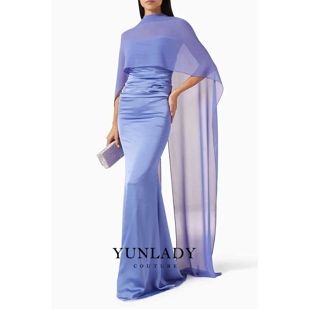 YUNLAN Luxury Dubai Blue Formal Satin Evening Dress 2025 Saudi Women Elegant Party Beige Pleated Cape Dress Wedding Guest Dress
YUNLAN Luxury Dubai Blue Formal Satin Evening Dress 2025 Saudi Women Elegant Party Beige Pleated Cape Dress Wedding Guest Dress