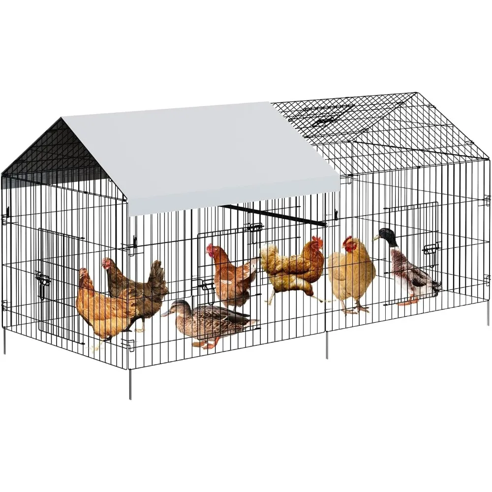 Metal Chicken Coop 130"×40"×40" Chicken Run with Waterproof Cover Portable Poultry Cage Walk in Hen House, Enclosure Chicken Pen
Metal Chicken Coop 130"×40"×40" Chicken Run with Waterproof Cover Portable Poultry Cage Walk in Hen House, Enclosure Chicken Pen