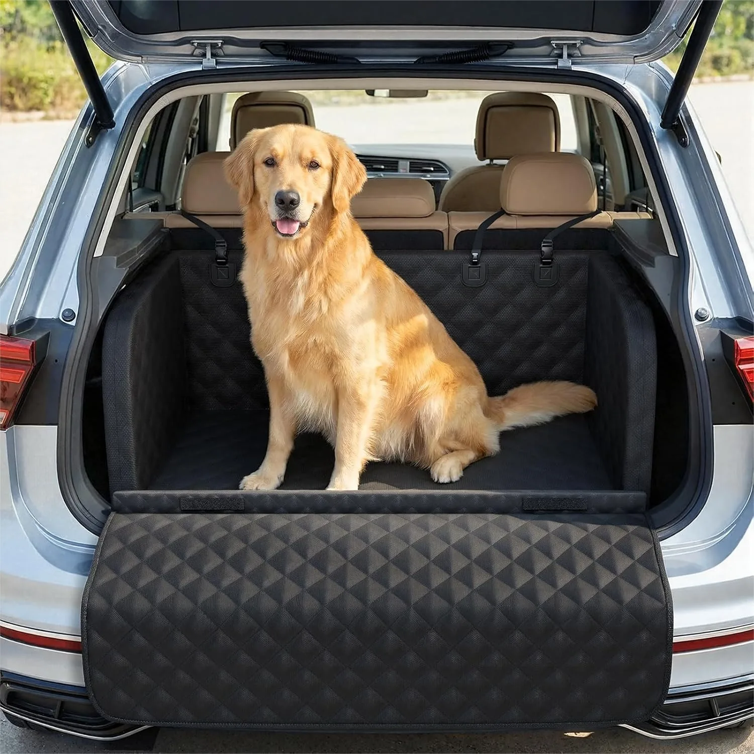 SUV Cargo Liner for Dogs, Waterproof Pet Trunk Cover with Non-Slip Bottom, 7in High Sidewalls, Crash-Safe Padding, Black
SUV Cargo Liner for Dogs, Waterproof Pet Trunk Cover with Non-Slip Bottom, 7in High Sidewalls, Crash-Safe Padding, Black