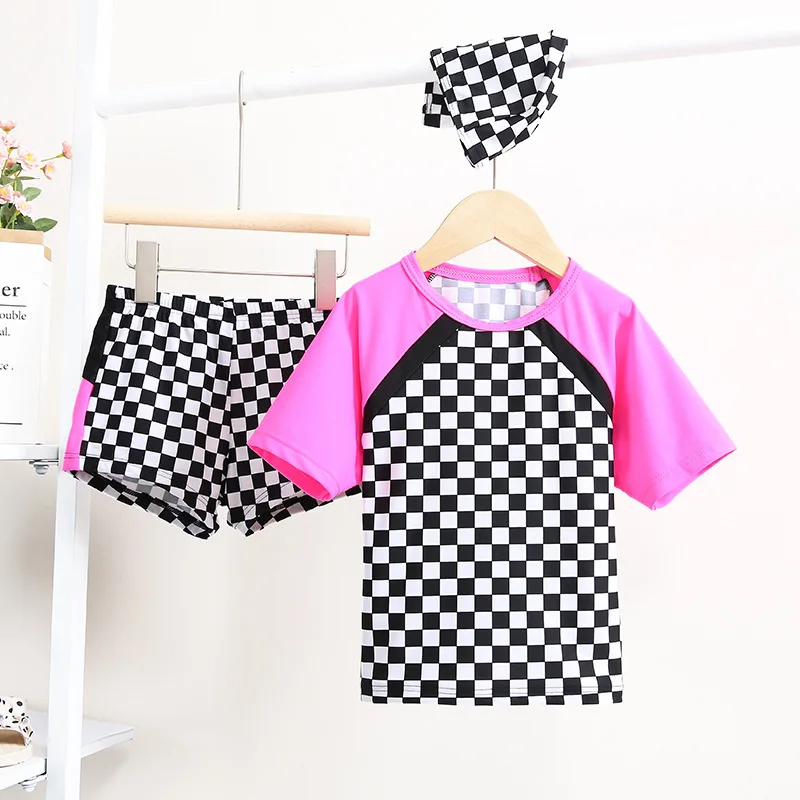 Children's Swimsuits Girls' Split Short Sleeves Boxer Checkered Swimsuits Girls' Students, Middle and Large Children's Swimsuits
Children's Swimsuits Girls' Split Short Sleeves Boxer Checkered Swimsuits Girls' Students, Middle and Large Children's Swimsuits