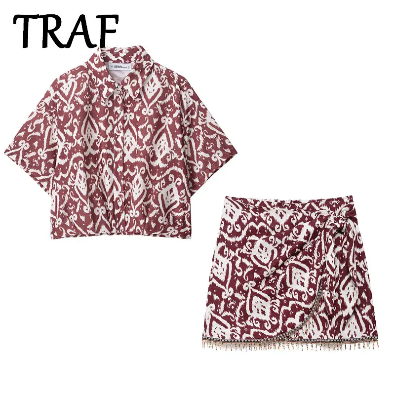 TRAF 2025 printing shorts Sets Woman Fashion Short sleeve blouse top+shorts Sets Two Piece Casual Women Outfit top shorts
TRAF 2025 printing shorts Sets Woman Fashion Short sleeve blouse top+shorts Sets Two Piece Casual Women Outfit top shorts
