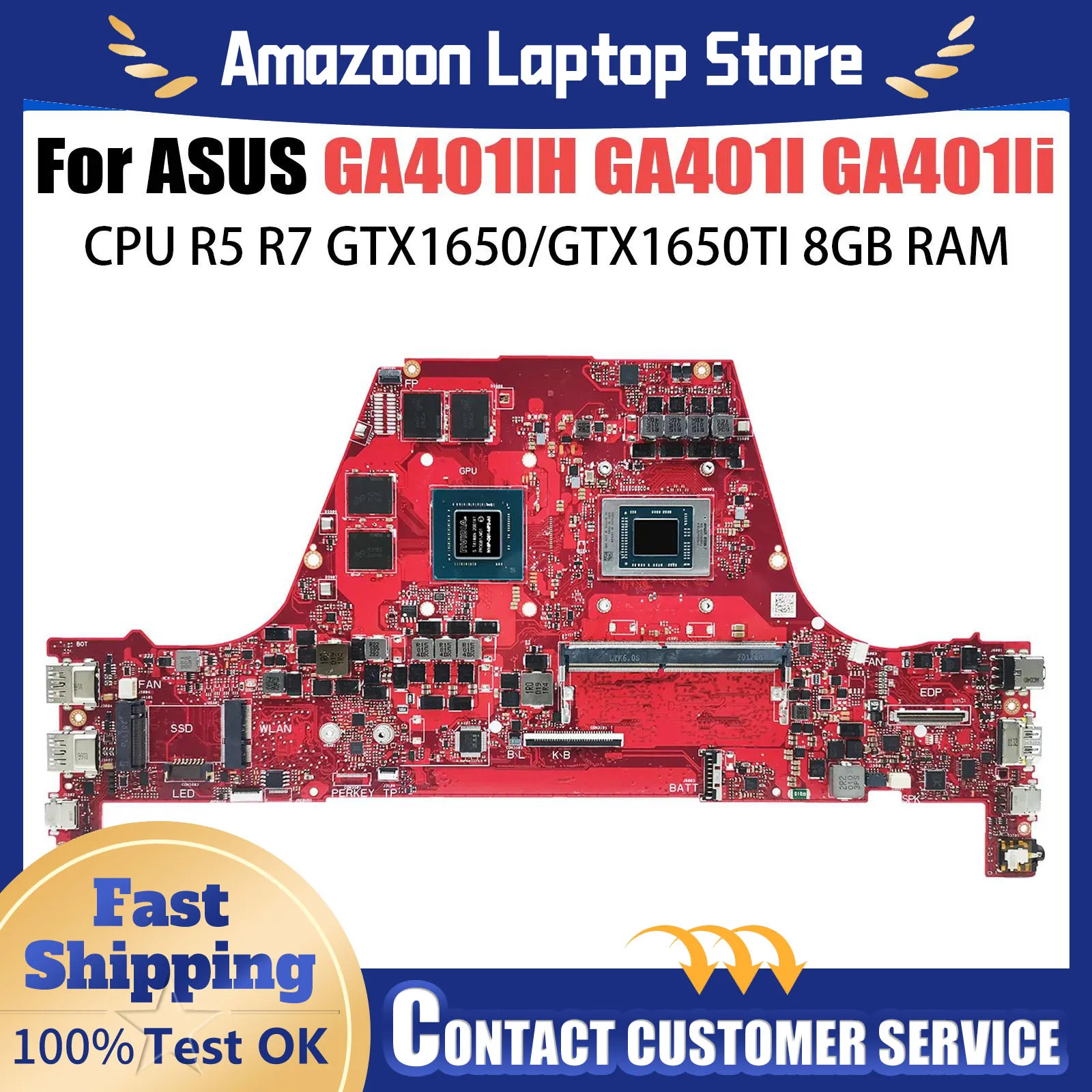 Материнская плата GA401I для ASUS ROG GA401IV GA401IU GA401II GA401IVC, материнская плата для ноутбука R5 R7 R9 GTX1650Ti RTX1660Ti RTX2060
Материнская плата GA401I для ASUS ROG GA401IV GA401IU GA401II GA401IVC, материнская плата для ноутбука R5 R7 R9 GTX1650Ti RTX1660Ti RTX2060