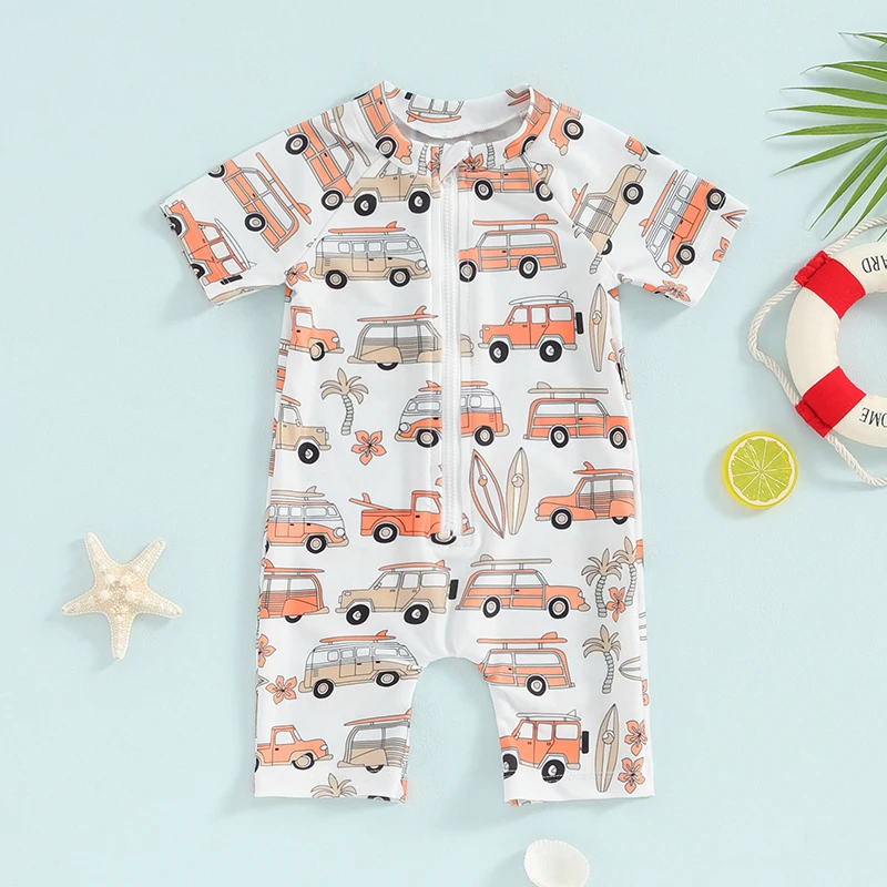 Kids Boys Rash Guard, Short Sleeve Zipper Closure Car Print Summer Swimsuit Swimwear
Kids Boys Rash Guard, Short Sleeve Zipper Closure Car Print Summer Swimsuit Swimwear