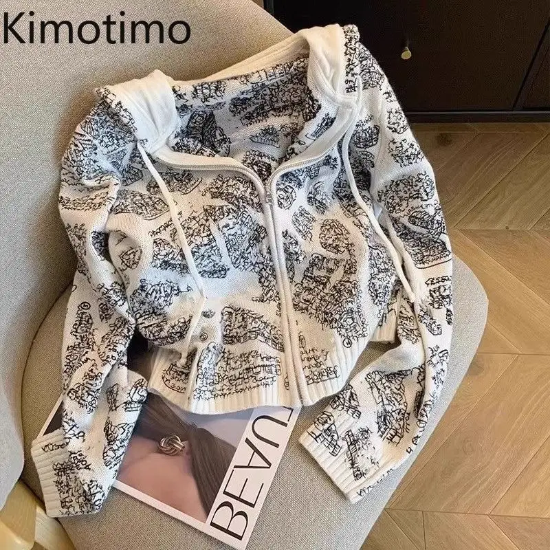 Kimotimo вязаный кардиган с капюшоном и вышивкой для женщин 2024, осень-зима, винтажный шикарный свитер на молнии, пальто, модный тонкий короткий топ Y2k
Kimotimo вязаный кардиган с капюшоном и вышивкой для женщин 2024, осень-зима, винтажный шикарный свитер на молнии, пальто, модный тонкий короткий топ Y2k