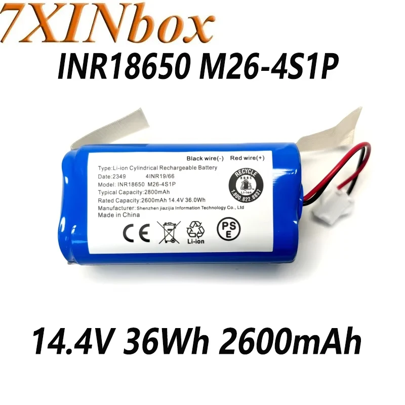 7XINbox 14,4 В 36 Втч 2600 мАч INR18650 M26-4S1P аккумулятор для пылесоса A4 A4s A4s Pro 4INR19/66
7XINbox 14,4 В 36 Втч 2600 мАч INR18650 M26-4S1P аккумулятор для пылесоса A4 A4s A4s Pro 4INR19/66