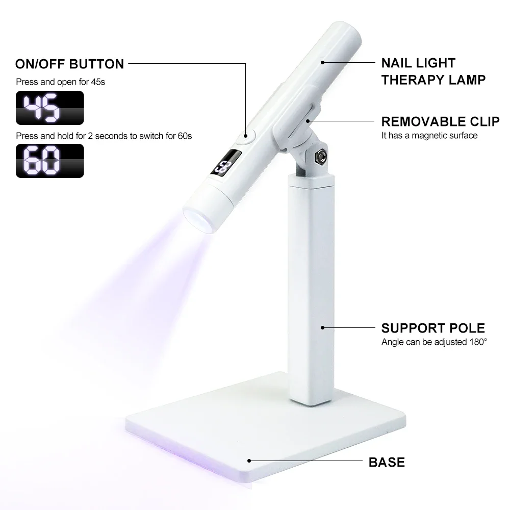 Professional UV LED Nail Lamp With Display Rechargeable Portable Mini Nail Dryer Removable Stand For Nail Art
Professional UV LED Nail Lamp With Display Rechargeable Portable Mini Nail Dryer Removable Stand For Nail Art