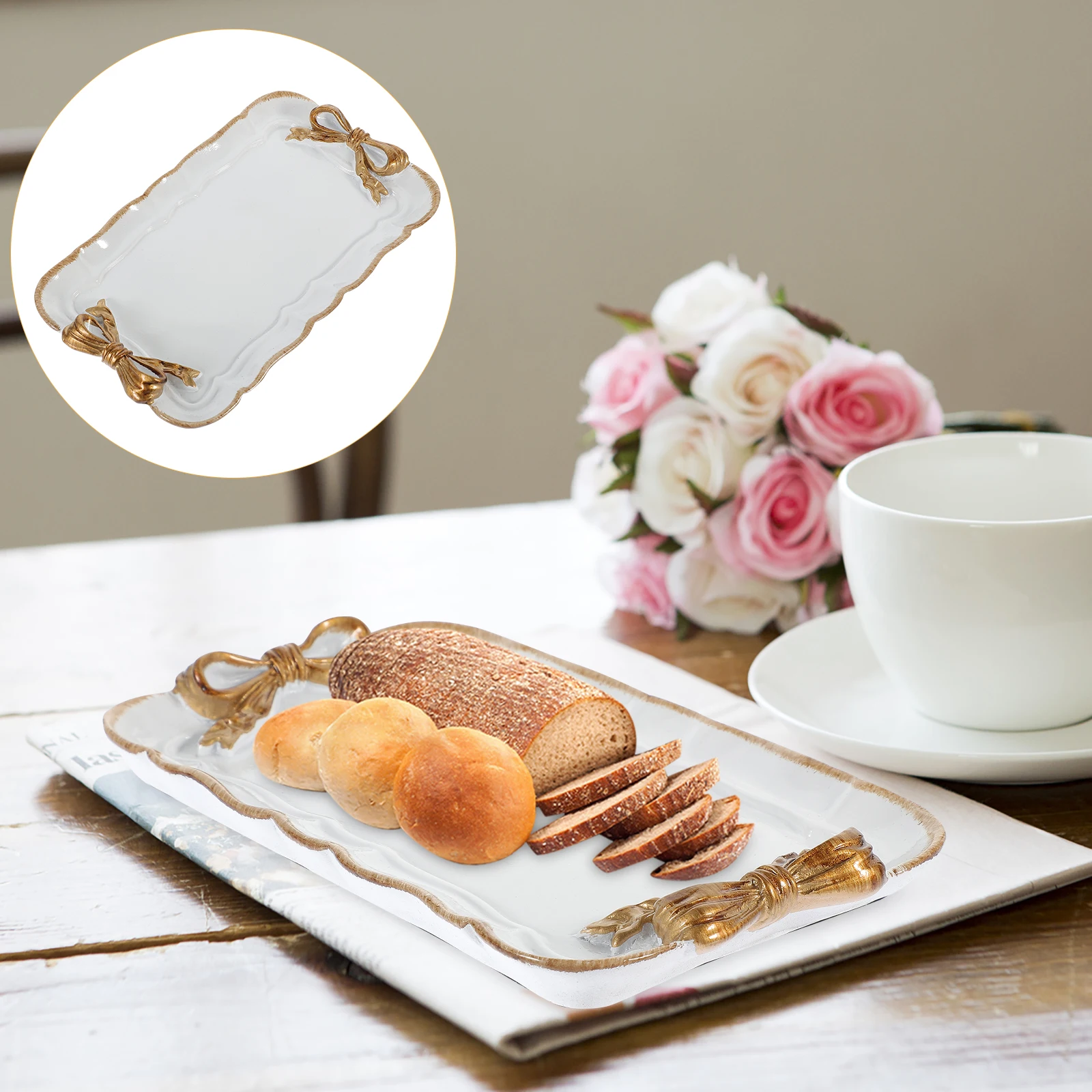 Resin Fruit Plate Tray Vintage Bow Dessert Holder Large Round Safe Reusable Storage Serving Platter Trays for Party Home Office
Resin Fruit Plate Tray Vintage Bow Dessert Holder Large Round Safe Reusable Storage Serving Platter Trays for Party Home Office