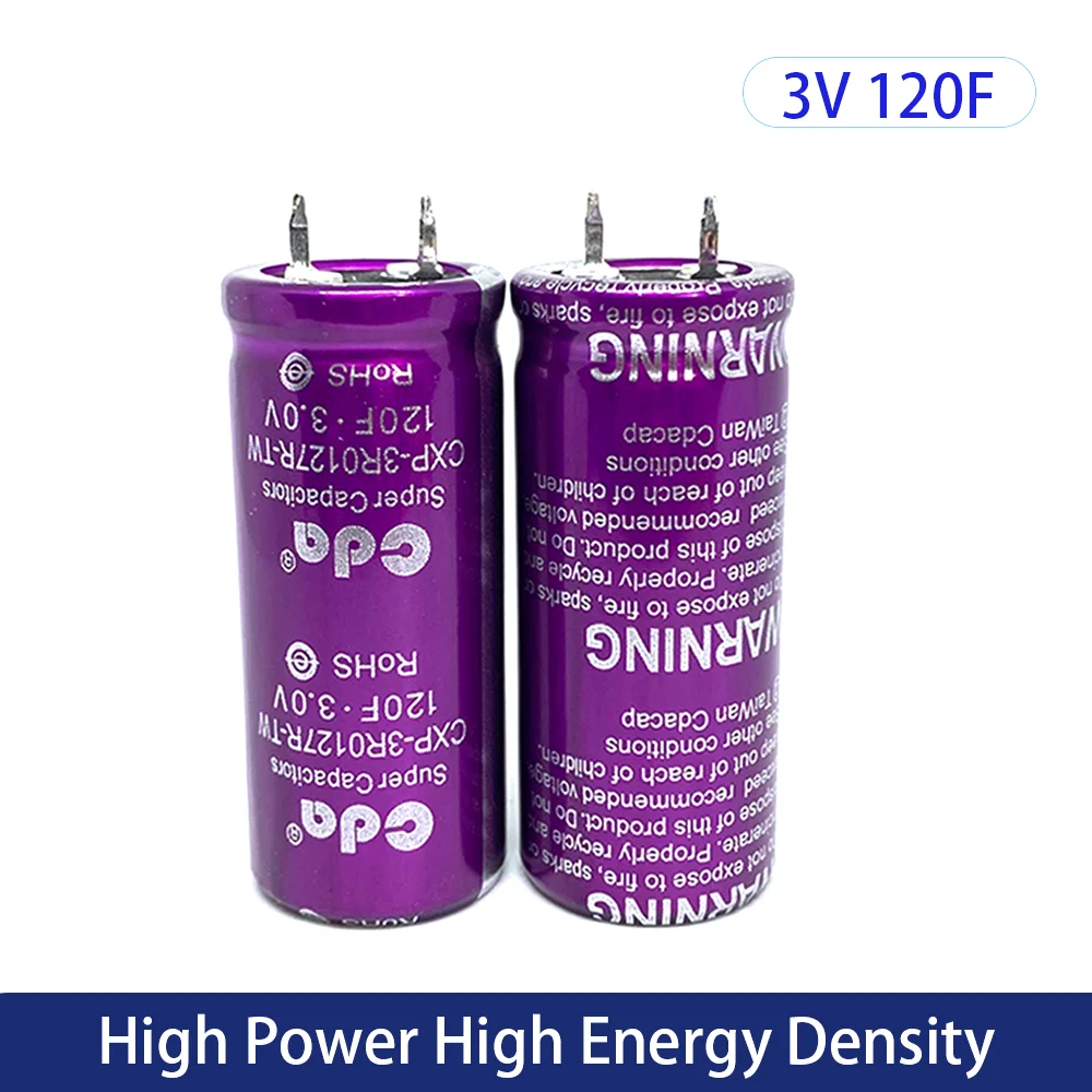 2PCS Super Capacitor 3V120F Farad Capacitors CDA Supercaps High Current Energy Storage Supercapacitor
2PCS Super Capacitor 3V120F Farad Capacitors CDA Supercaps High Current Energy Storage Supercapacitor