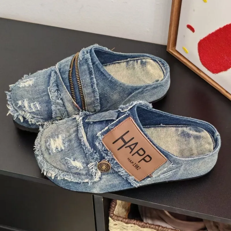 Washed Denim Metal Toe Flat Heel Women's Slip-On Shoe Vintage Style Casual Wear Breathable Rubber Sole Comfortable All-Day Wear
Washed Denim Metal Toe Flat Heel Women's Slip-On Shoe Vintage Style Casual Wear Breathable Rubber Sole Comfortable All-Day Wear