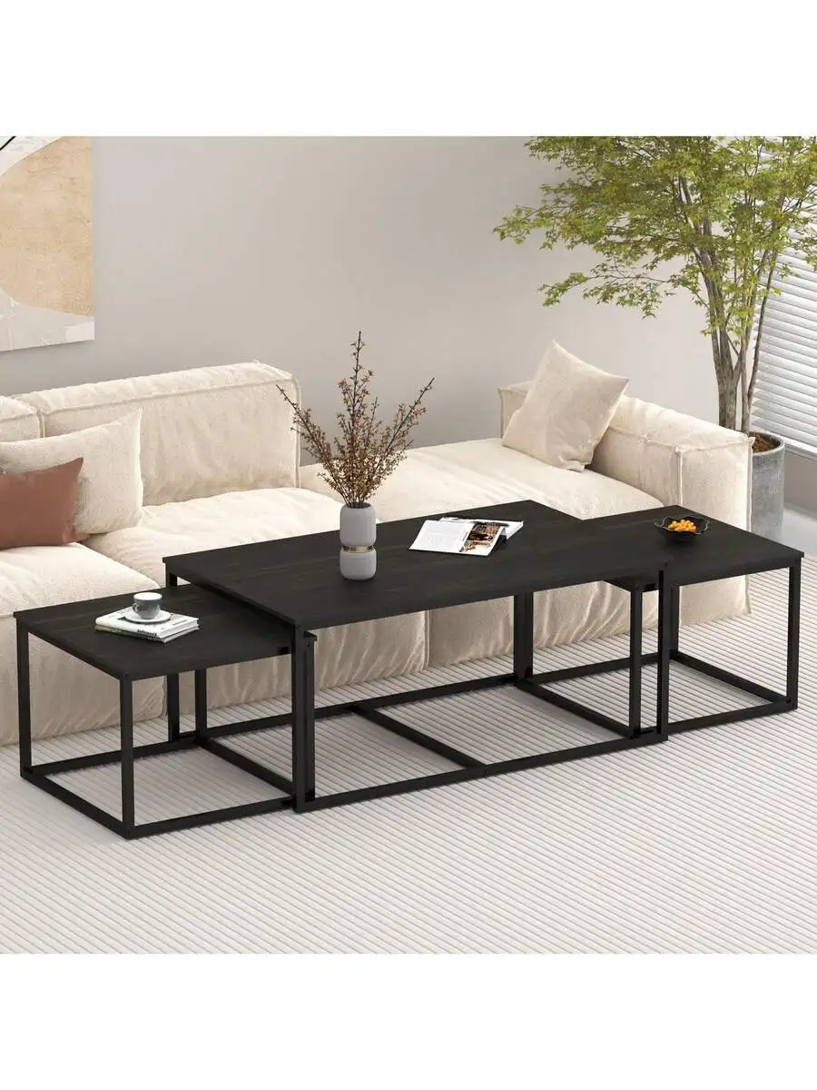 Nesting Coffee Tables,3 Piece Living Room Coffee Table,Industrial Rectangular Coffee Table Set,End Table Side Tables For Living
Nesting Coffee Tables,3 Piece Living Room Coffee Table,Industrial Rectangular Coffee Table Set,End Table Side Tables For Living