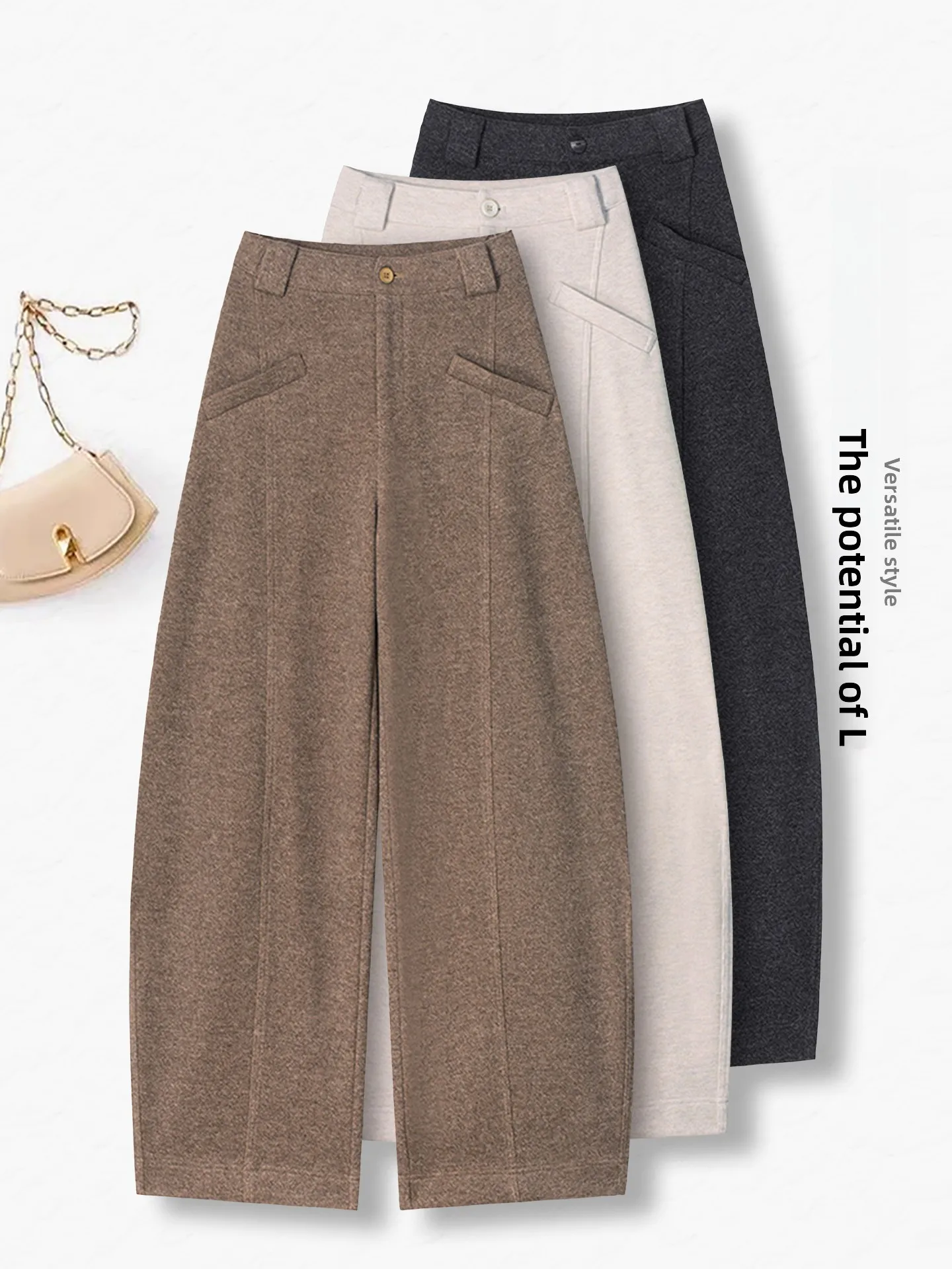 Acetate Wool Wide Leg Pants Women's Casual Loose Fit Comfortable Straight Cut High Waist Button Closure Soft Polyester Blend
Acetate Wool Wide Leg Pants Women's Casual Loose Fit Comfortable Straight Cut High Waist Button Closure Soft Polyester Blend