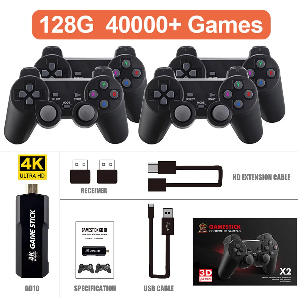 2023 New 128G 40000 Games Retro Game Console 4K HD Video Game Console with Box 2.4G Wireless Controller Game Stick for PSP PS1
2023 New 128G 40000 Games Retro Game Console 4K HD Video Game Console with Box 2.4G Wireless Controller Game Stick for PSP PS1