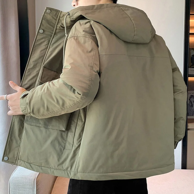 Зимняя утепленная хлопковая куртка с капюшоном для мужчин: модная, свободного кроя, молодежная, повседневная, теплая верхняя одежда
Зимняя утепленная хлопковая куртка с капюшоном для мужчин: модная, свободного кроя, молодежная, повседневная, теплая верхняя одежда