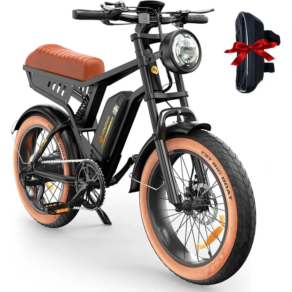 Adults 1000/1500W Electric Motorcycle, 28/35MPH, 55-85 Miles Range, 13/20AH Battery, 20 Tire, 7-Speed Full Suspension E-Bike, GP
Adults 1000/1500W Electric Motorcycle, 28/35MPH, 55-85 Miles Range, 13/20AH Battery, 20 Tire, 7-Speed Full Suspension E-Bike, GP