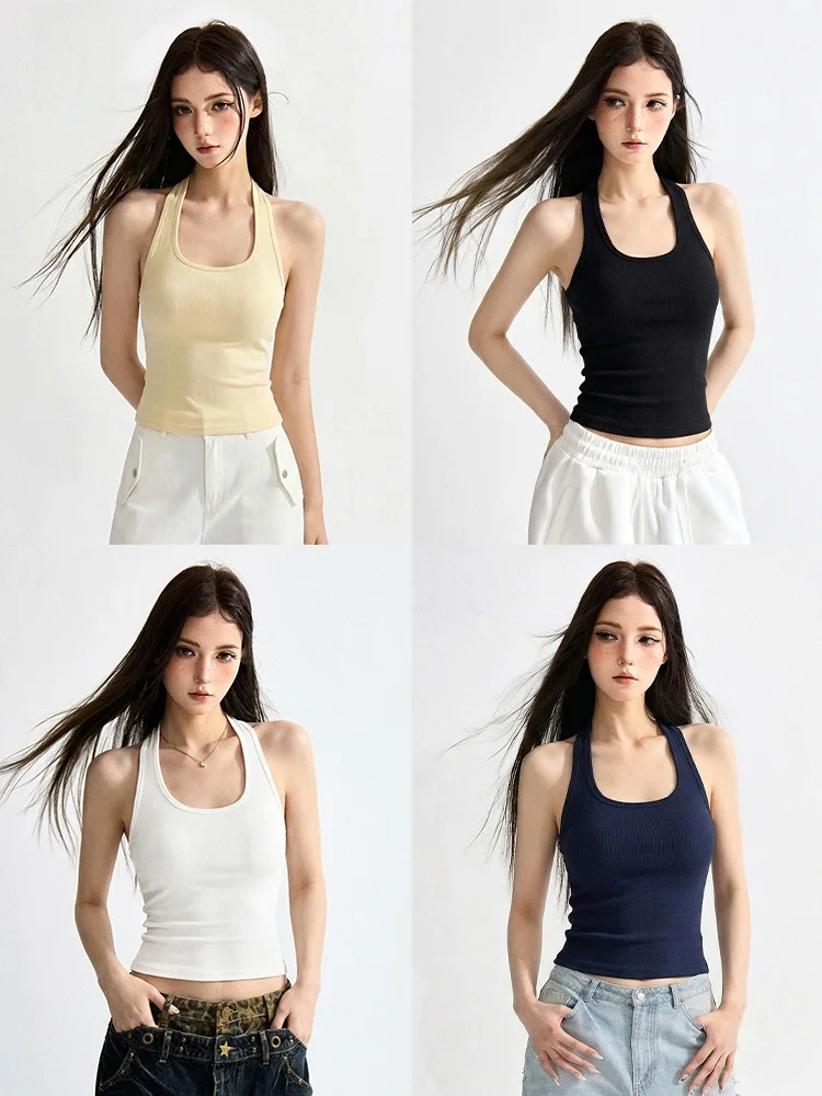 Slim Fit American Style Hot Girl Vest U-Neck Hanging Neck Strap Chest Pad Women's Summer Thin Shoulder Exposure Top
Slim Fit American Style Hot Girl Vest U-Neck Hanging Neck Strap Chest Pad Women's Summer Thin Shoulder Exposure Top