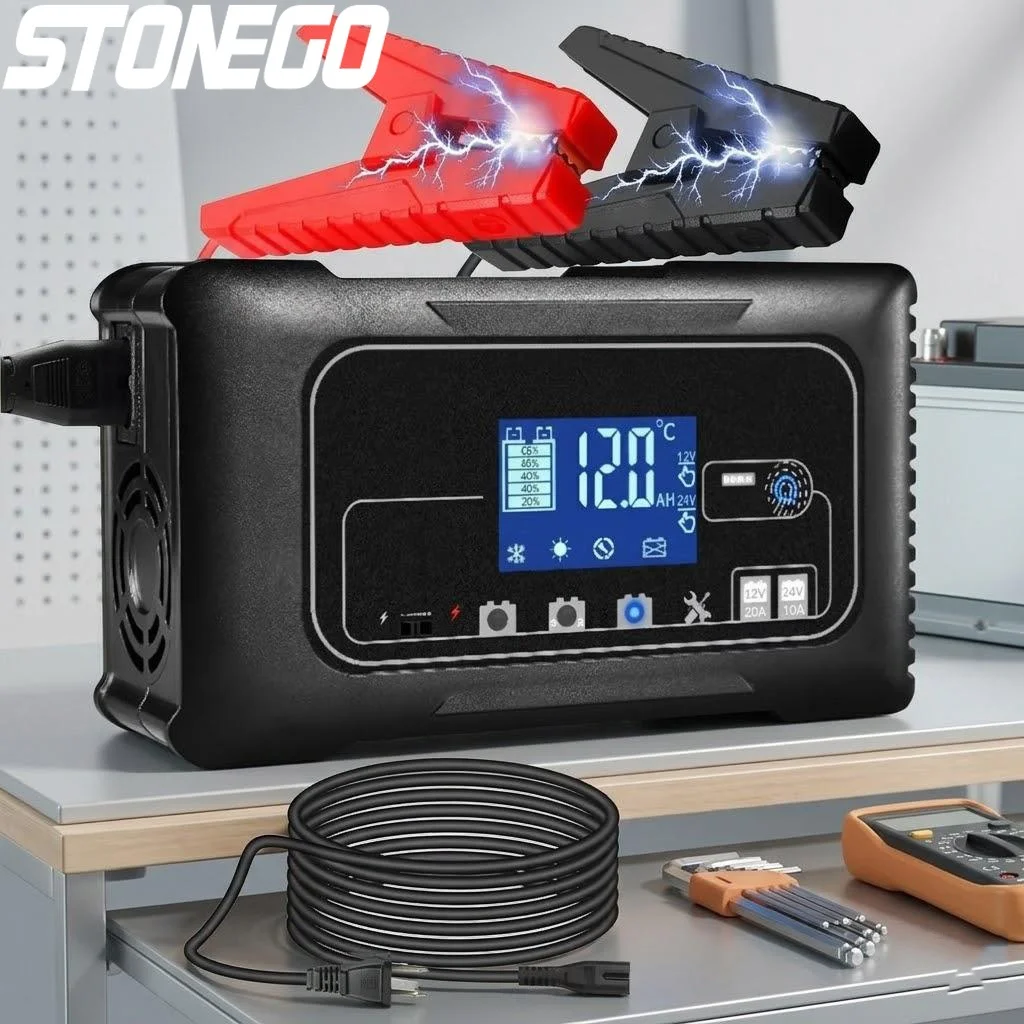 20A LCD Pulse Repair Charger for ATV Motorcycle RV Car Lead Acid AGM Gel Lithium Batteries 12V 24V Fast Smart Battery Maintainer
20A LCD Pulse Repair Charger for ATV Motorcycle RV Car Lead Acid AGM Gel Lithium Batteries 12V 24V Fast Smart Battery Maintainer