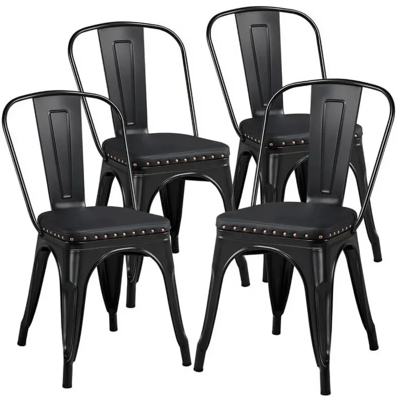 Metal Dining Chairs Soft Cushioned Upholstered Chairs Bistro Cafe Chairs Industrial Style for Indoor Outdoor, Set of 4,
Metal Dining Chairs Soft Cushioned Upholstered Chairs Bistro Cafe Chairs Industrial Style for Indoor Outdoor, Set of 4,
