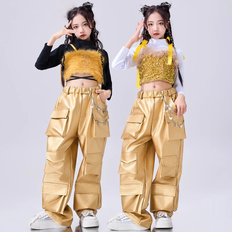 2024 Girls Hip Hop Dance Costume Yellow Vest Cargo Pants Jazz Performance Clothes Concert Group Show Competition Clothing L14326
2024 Girls Hip Hop Dance Costume Yellow Vest Cargo Pants Jazz Performance Clothes Concert Group Show Competition Clothing L14326
