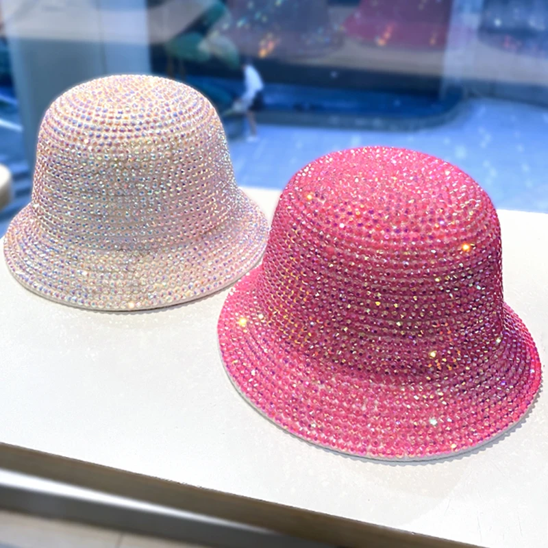 Women's Full Diamond Fisherman Hat Lady Streetwear Holiday Dome Style Shinny Rhinestone Bucket Hat
Women's Full Diamond Fisherman Hat Lady Streetwear Holiday Dome Style Shinny Rhinestone Bucket Hat