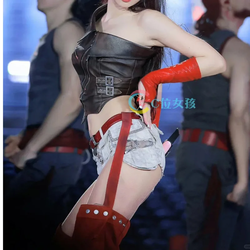 4pcs Kpop idol Dance Outfit red Set Girl Group Stage Performance Costume Hip Hop Street Dance Adult women Skirt Set
4pcs Kpop idol Dance Outfit red Set Girl Group Stage Performance Costume Hip Hop Street Dance Adult women Skirt Set