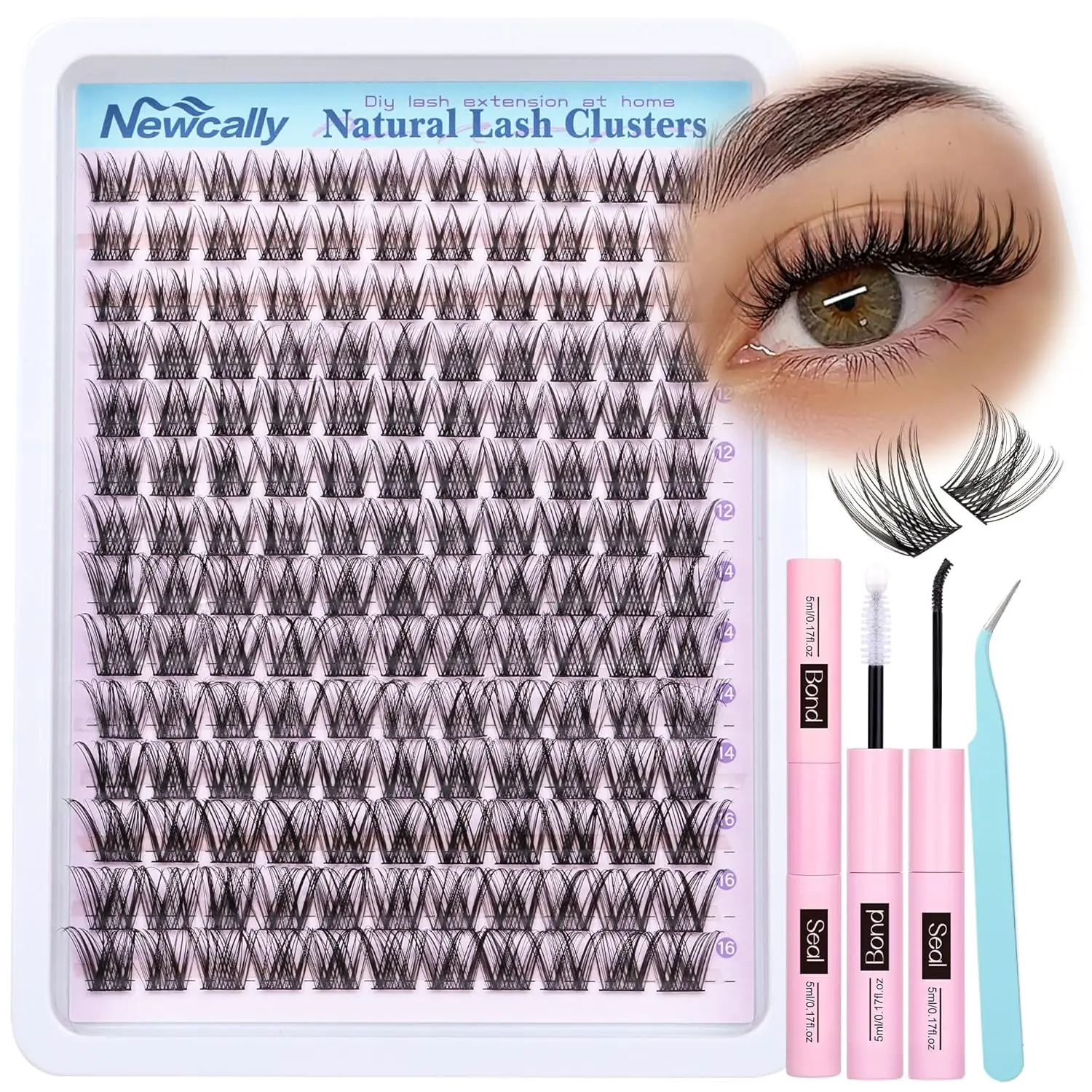 Wispy Lash Clusters Kit DIY Natural C-curly 10-16mm Individual Lashes with Bond and Seal
Wispy Lash Clusters Kit DIY Natural C-curly 10-16mm Individual Lashes with Bond and Seal