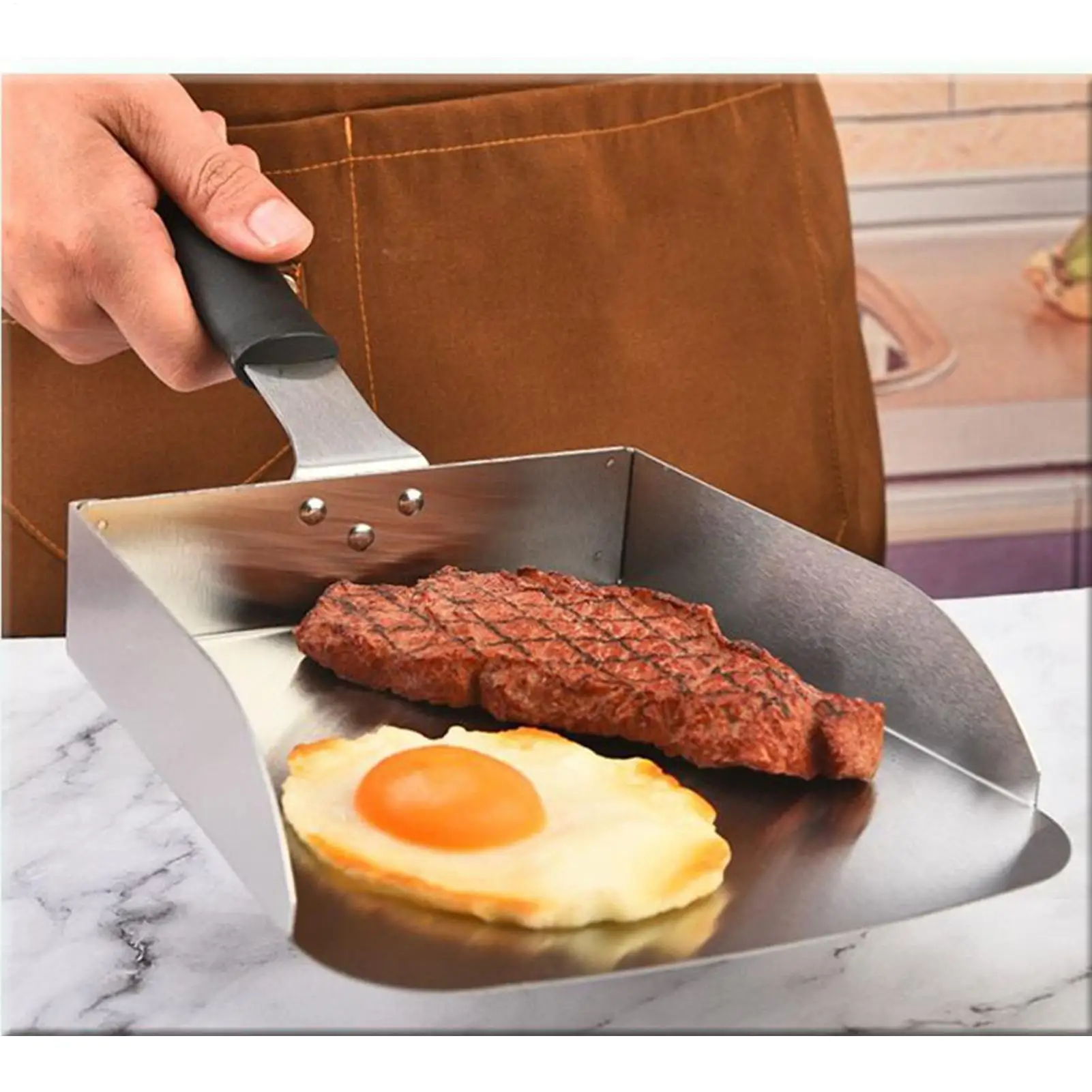 Grill Spatula Stainless Steel Grill Flipper Meat Spatula Turner Shovel Anti-Scalding BBQ Tools for Kitchen Outdoor Cooking
Grill Spatula Stainless Steel Grill Flipper Meat Spatula Turner Shovel Anti-Scalding BBQ Tools for Kitchen Outdoor Cooking