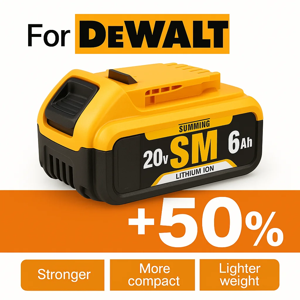 8.0Ah 20V Lithium-Ion Replacement Batteries for Dewalt Cordless Tools - Compatible with DCB200, DCB205, DCB206 & More
8.0Ah 20V Lithium-Ion Replacement Batteries for Dewalt Cordless Tools - Compatible with DCB200, DCB205, DCB206 & More