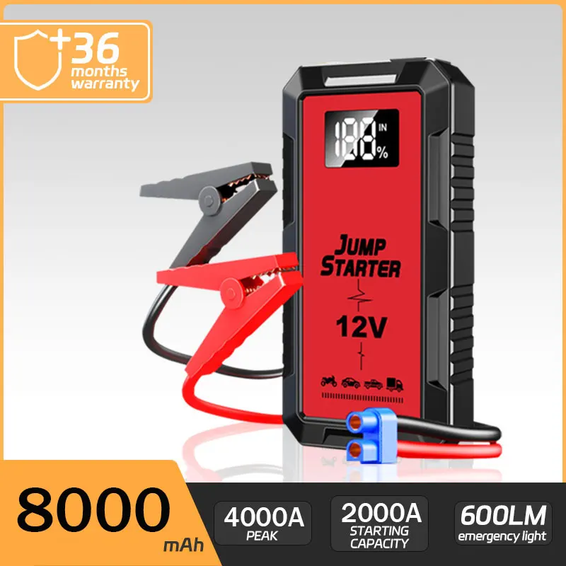 Jump Starter Power Bank Портативное зарядное устройство 8000 мАч Power Bank Портативный автомобильный аккумулятор 4000A Автомобильный аккумулятор Стартер Автомобильный аксессуар
Jump Starter Power Bank Портативное зарядное устройство 8000 мАч Power Bank Портативный автомобильный аккумулятор 4000A Автомобильный аккумулятор Стартер Автомобильный аксессуар