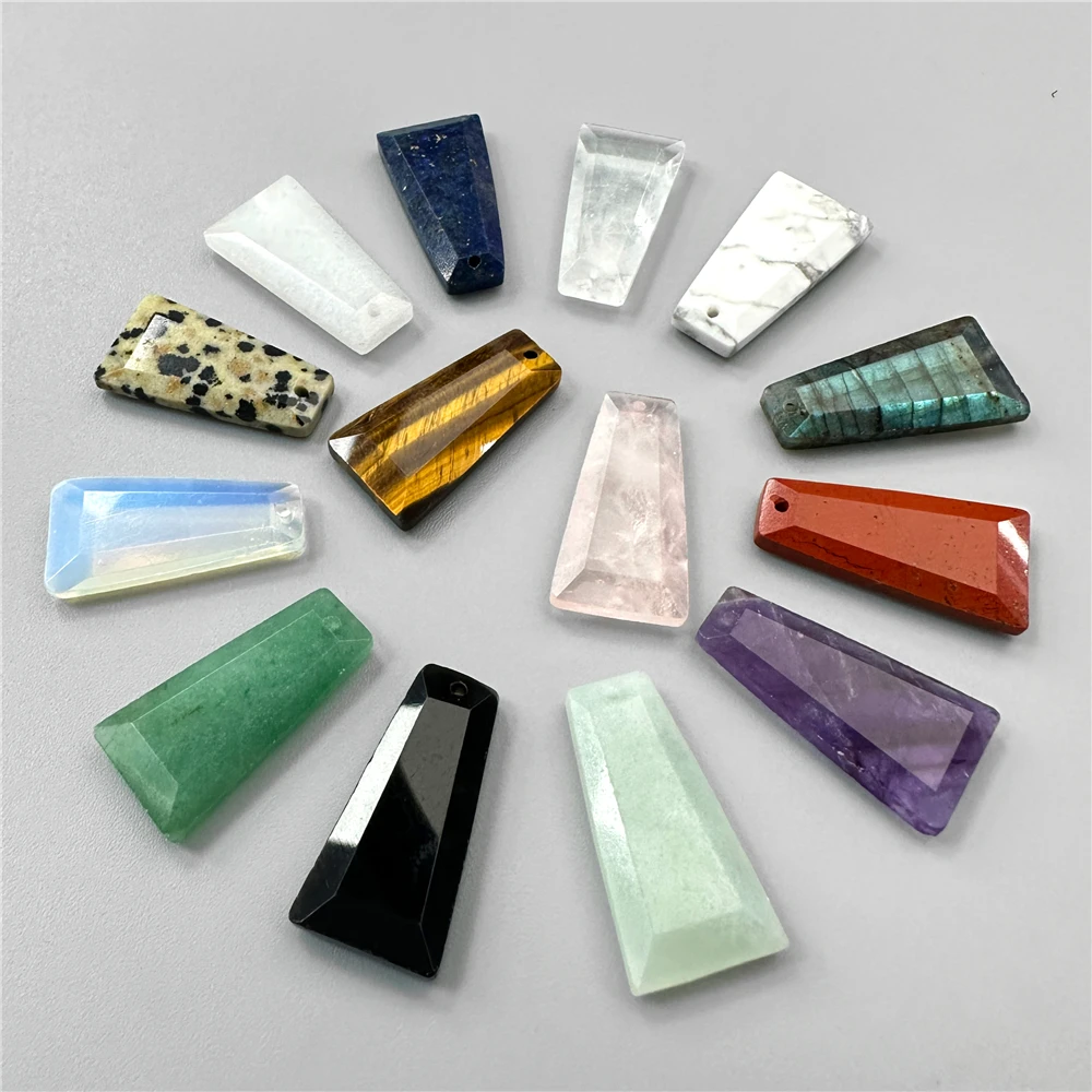 Faceted Trapezoid Shape Stone Pendant 25*13*8mm Natural Stone Opalite Pendant For Jewelry Making DIY Necklace Earrings Accessory
Faceted Trapezoid Shape Stone Pendant 25*13*8mm Natural Stone Opalite Pendant For Jewelry Making DIY Necklace Earrings Accessory