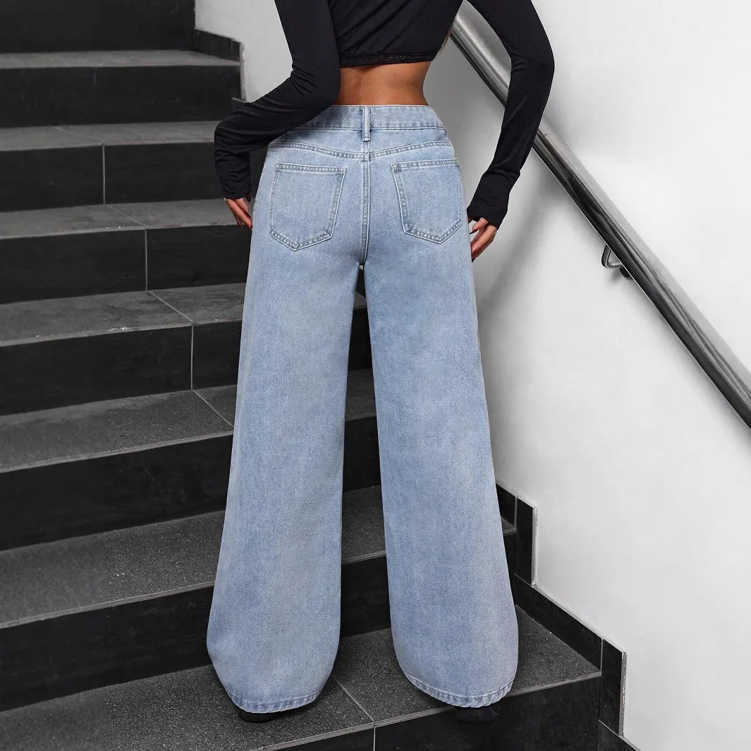 Wide Leg Jean Women Jeans Zipper Fly Loose Fit Ankle Length Denim Pants Distressed Solid Summer Washed Spliced High Street
Wide Leg Jean Women Jeans Zipper Fly Loose Fit Ankle Length Denim Pants Distressed Solid Summer Washed Spliced High Street