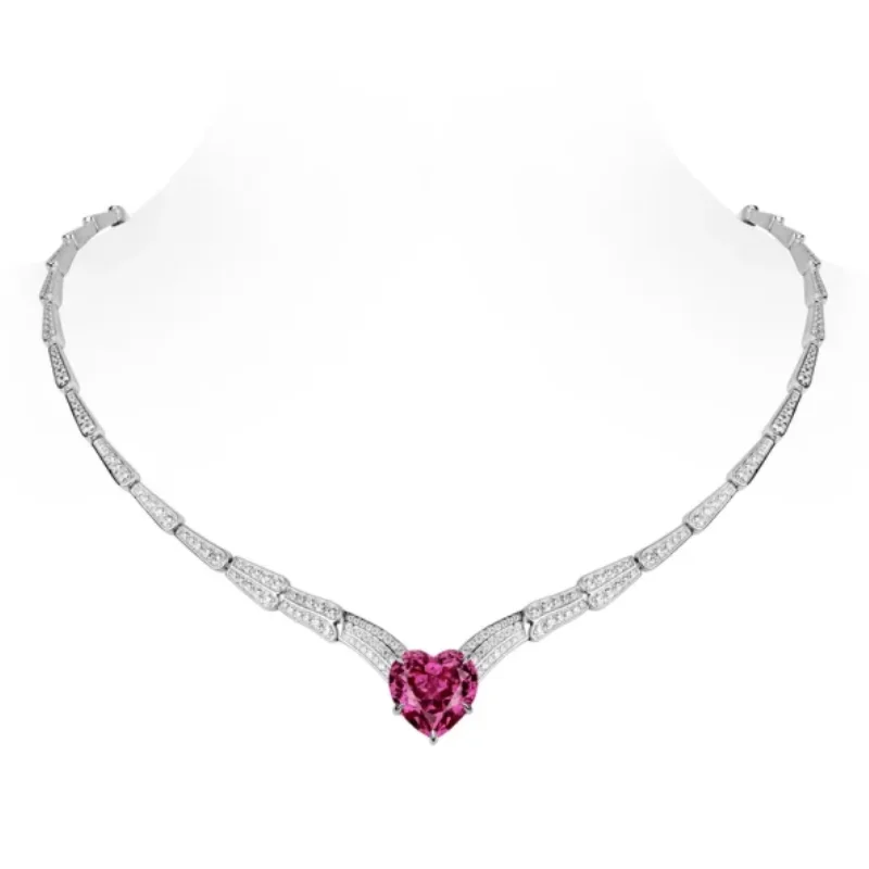 BELLUX Pendant Chain 925 Silver Synthetic Zircon Red Peach Heart Diamond Light Luxury Fashion Necklace
BELLUX Pendant Chain 925 Silver Synthetic Zircon Red Peach Heart Diamond Light Luxury Fashion Necklace