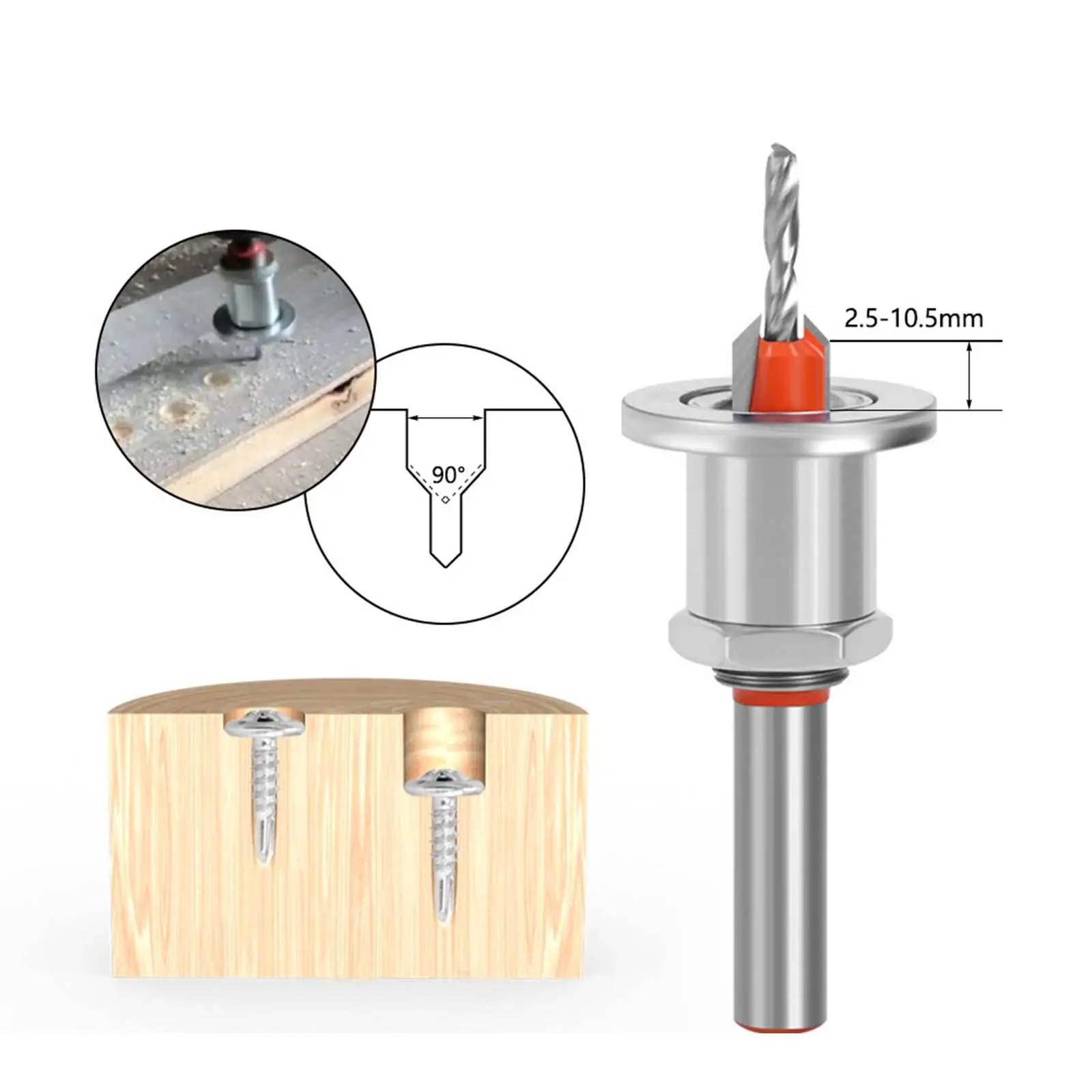Brad Point Drill Bit Countersink Height Adjustable Countersink Bore Bit 8mm
Brad Point Drill Bit Countersink Height Adjustable Countersink Bore Bit 8mm