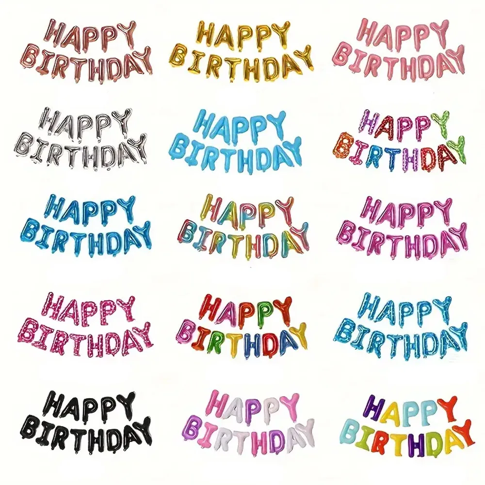 13pcs Happy Birthday Balloons Banner 16 Inch Foil Happy Birthday Banner Letters Balloony Party Decorations Baby Shower Supplies
13pcs Happy Birthday Balloons Banner 16 Inch Foil Happy Birthday Banner Letters Balloony Party Decorations Baby Shower Supplies