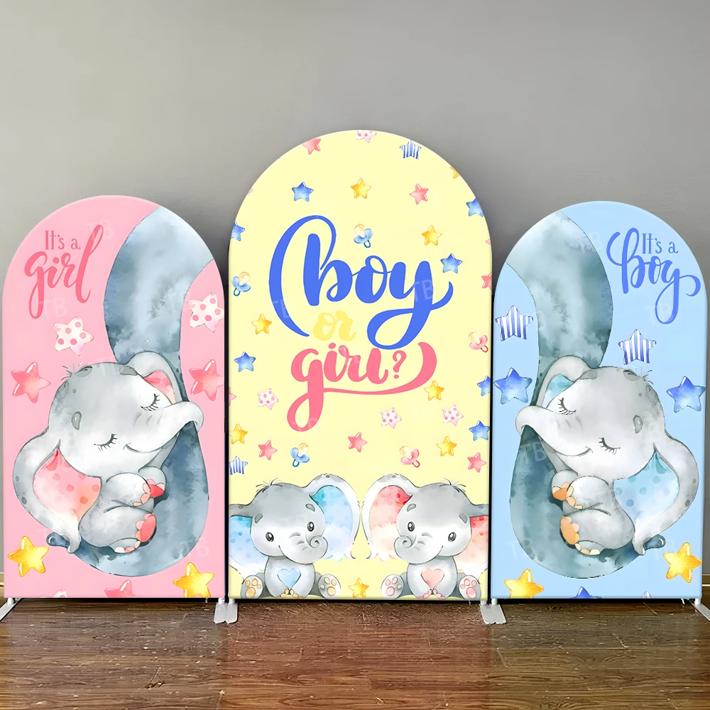 Elephant Gender Reveal Arch Backdrop Cover Watercolor, "It's a Boy or Girl" for Baby Shower Party Cute Photo Booth Background
Elephant Gender Reveal Arch Backdrop Cover Watercolor, "It's a Boy or Girl" for Baby Shower Party Cute Photo Booth Background