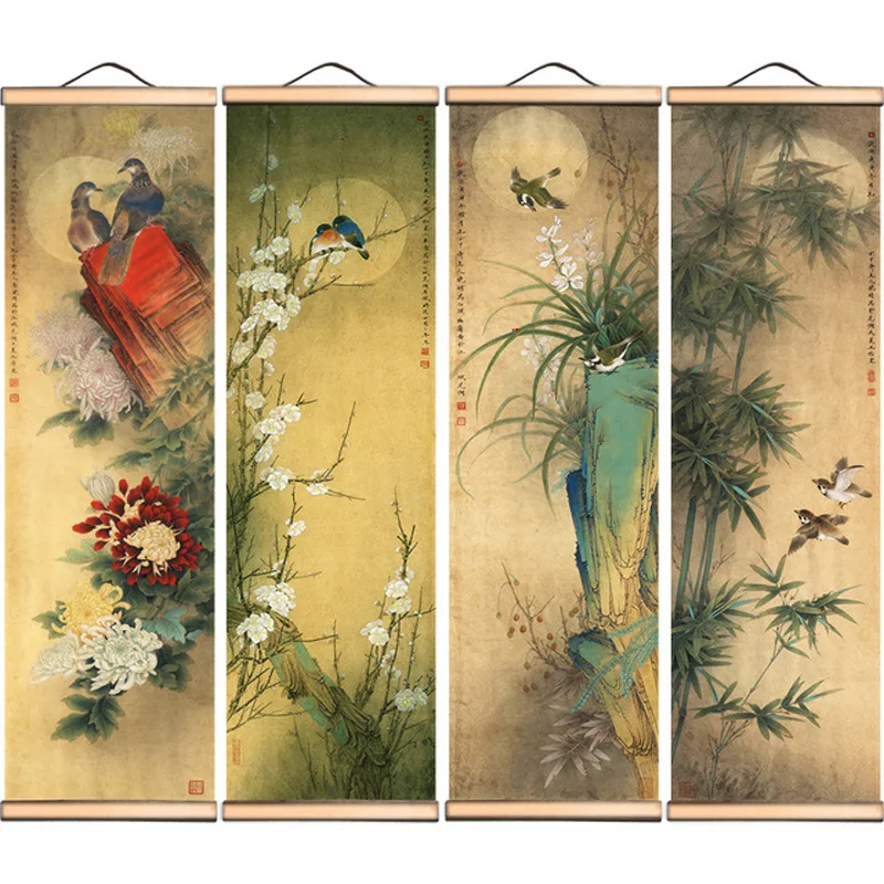 Chinese Style Scroll Paintings Bamboo Flower Canvas Poster Living Room Bedroom Home Decoration Wall Art Hanging Picture
Chinese Style Scroll Paintings Bamboo Flower Canvas Poster Living Room Bedroom Home Decoration Wall Art Hanging Picture