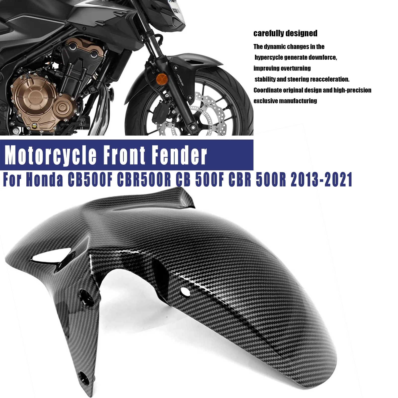 Motorcycle Front Fender Splash Mudguard For Honda CB500F CBR500R CB 500F CBR 500R 2013-2021 ABS Carbon Accessories
Motorcycle Front Fender Splash Mudguard For Honda CB500F CBR500R CB 500F CBR 500R 2013-2021 ABS Carbon Accessories