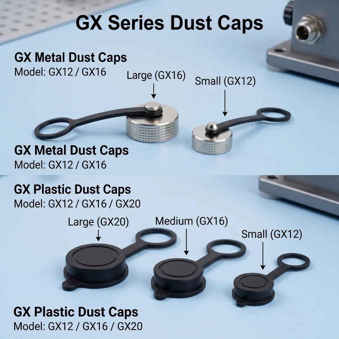 10Pcs GX12/GX16/GX20 Connector Dust Cap, Rubber & Metal Protective Cover for Industrial Use
10Pcs GX12/GX16/GX20 Connector Dust Cap, Rubber & Metal Protective Cover for Industrial Use