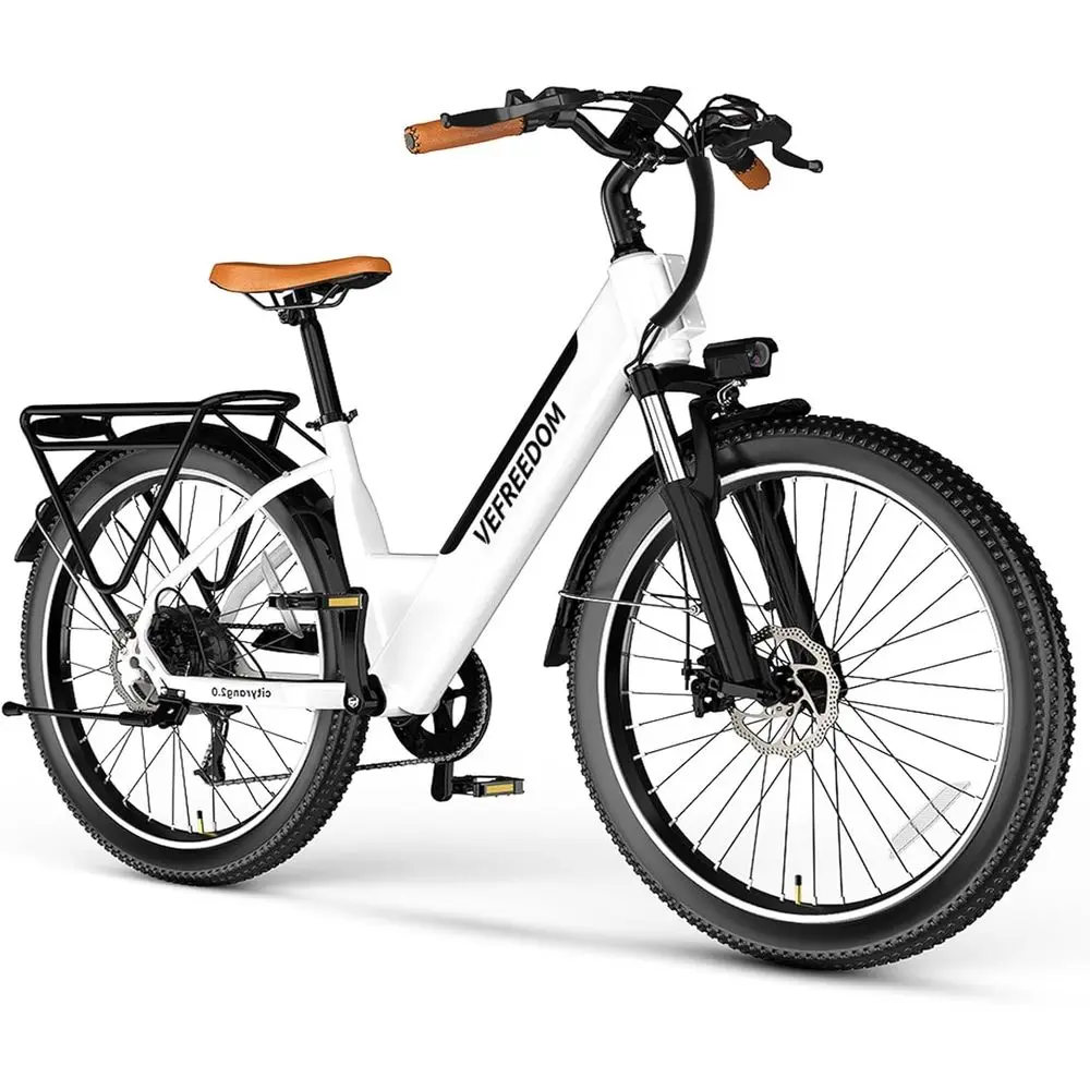 26 1000W Peak Power Adult Electric Bike - 70 Miles Range, 28 MPH, 48V Removable Battery, 7-Speed Step-Thru
26 1000W Peak Power Adult Electric Bike - 70 Miles Range, 28 MPH, 48V Removable Battery, 7-Speed Step-Thru