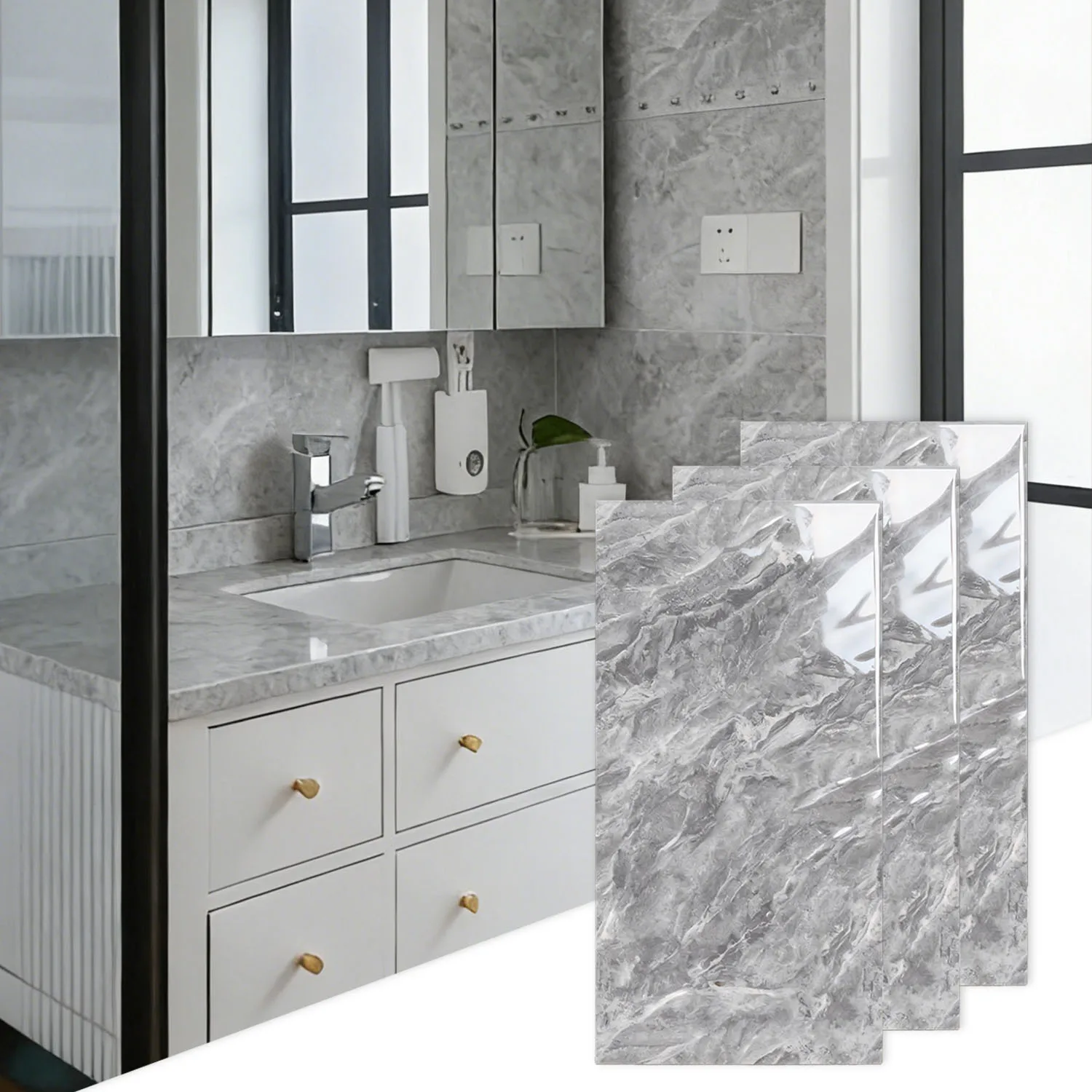 10-50pcs marble-patterned self-adhesive wallpaper, waterproof, Scratch-Resistant IXPE material, for kitchens bedroom bathrooms
10-50pcs marble-patterned self-adhesive wallpaper, waterproof, Scratch-Resistant IXPE material, for kitchens bedroom bathrooms