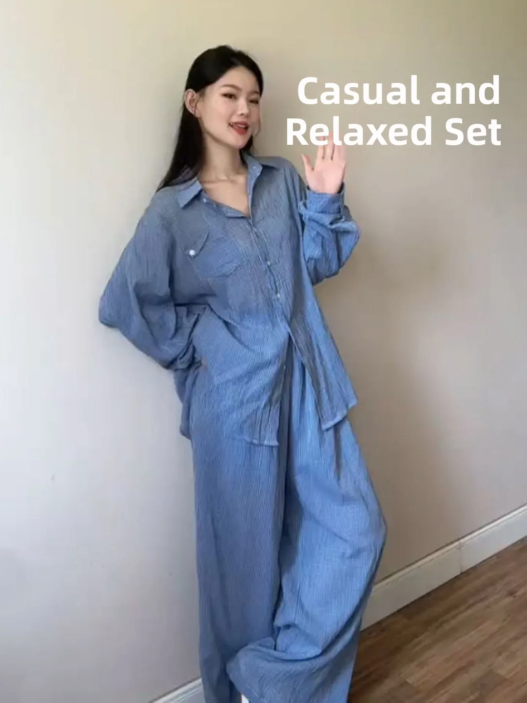 Blue Plaid Long Sleeve Casual Shirt Women's Fashion Set with Wide Leg Pants Spring Commute Style Two-Piece Suit Zinc Alloy Bu...
Blue Plaid Long Sleeve Casual Shirt Women's Fashion Set with Wide Leg Pants Spring Commute Style Two-Piece Suit Zinc Alloy Bu...
