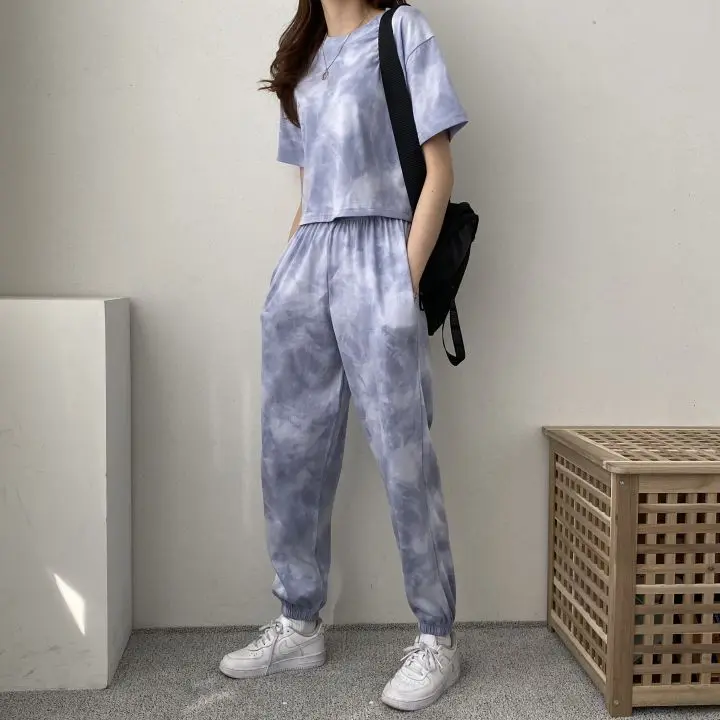 100% Pure Cotton Short Sleeve Long Pants Women's Two-Piece Set Summer Fashion Casual Sports Wear Loose Korean Style Dyed
100% Pure Cotton Short Sleeve Long Pants Women's Two-Piece Set Summer Fashion Casual Sports Wear Loose Korean Style Dyed