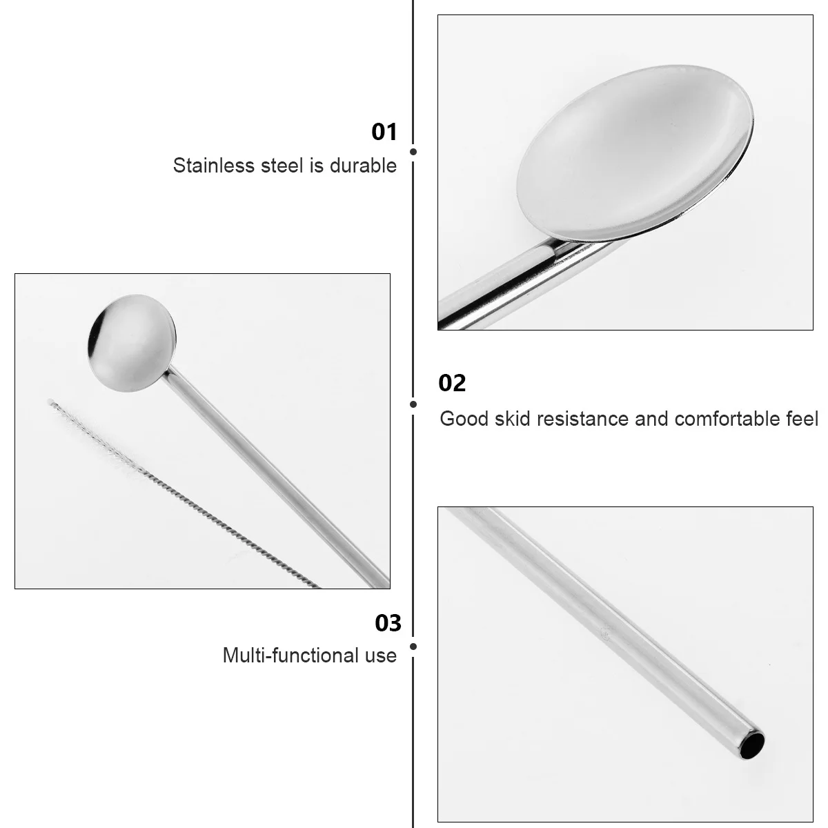 7Pcs Stainless Steel Straw Spoon Coffee Stirrer Spherical Head Long Handle Reusable Mixing Spoons for Tea Dessert Milk
7Pcs Stainless Steel Straw Spoon Coffee Stirrer Spherical Head Long Handle Reusable Mixing Spoons for Tea Dessert Milk