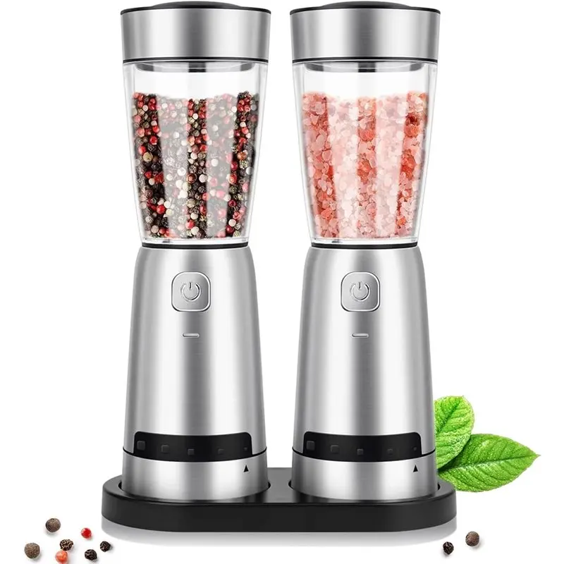 A78E-Electric Salt And Pepper Grinder Set,With LED Lights,Stainless Steel Automatic Pepper&Salt Mill Adjustable Coarseness
A78E-Electric Salt And Pepper Grinder Set,With LED Lights,Stainless Steel Automatic Pepper&Salt Mill Adjustable Coarseness