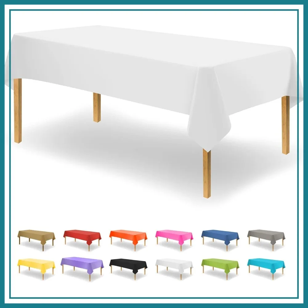 Party Dimensions White Disposable Plastic Tablecloth for Rectangle Tables (12 Pack) 54x108 Inches
Party Dimensions White Disposable Plastic Tablecloth for Rectangle Tables (12 Pack) 54x108 Inches
