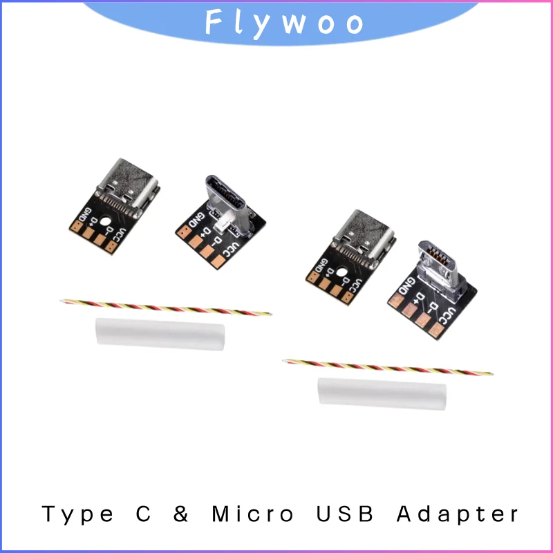 Type C & Micro USB Adapter Set, Flywoo Male to Female Converter for FPV Drone Goggles Remote Controller DIY Parts
Type C & Micro USB Adapter Set, Flywoo Male to Female Converter for FPV Drone Goggles Remote Controller DIY Parts