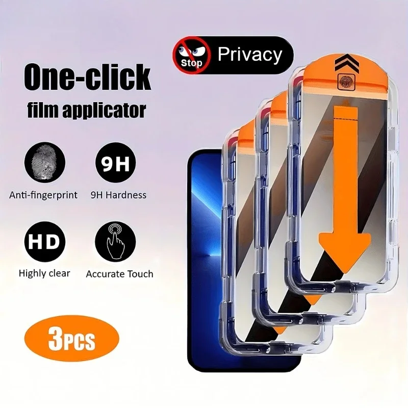 3Pcs Anti-Spy Tempered Glass Screen Protectors for iPhone 16 15 14 Pro Max Plus 9H Hardness Glass For IPhone 11 12 13 Mini XR XS
3Pcs Anti-Spy Tempered Glass Screen Protectors for iPhone 16 15 14 Pro Max Plus 9H Hardness Glass For IPhone 11 12 13 Mini XR XS