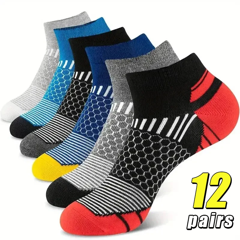 12 Pairs Mens Short Sports Socks Four Season For Running Breathable Casual Soft Comfortable Polyester Sports Socks
12 Pairs Mens Short Sports Socks Four Season For Running Breathable Casual Soft Comfortable Polyester Sports Socks