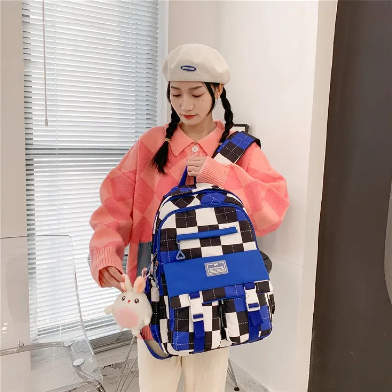 Cute Women's Nylon Backpack for Teenagers Girls Plaid School Bag Female Student Travel Rucksack Large Capacity Student Bookbag
Cute Women's Nylon Backpack for Teenagers Girls Plaid School Bag Female Student Travel Rucksack Large Capacity Student Bookbag