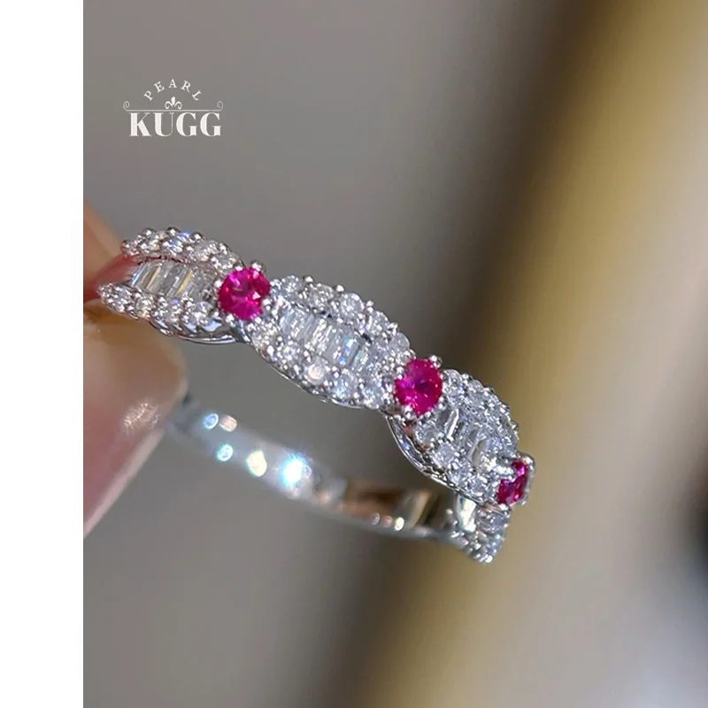 KUGG 100% 18K White Gold Rings Elegant Style Luxury Diamond Natural Ruby Ring for Women Anniversary Gift High Party Jewelry
KUGG 100% 18K White Gold Rings Elegant Style Luxury Diamond Natural Ruby Ring for Women Anniversary Gift High Party Jewelry