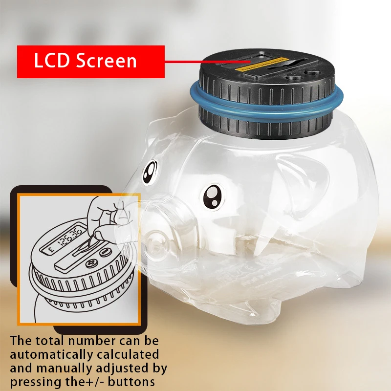 Electronic Piggy Bank Counter Coin Digital LCD Counting Coin Money Saving Box Jar, Coins Storage Box For EURO Peso Money Gifts
Electronic Piggy Bank Counter Coin Digital LCD Counting Coin Money Saving Box Jar, Coins Storage Box For EURO Peso Money Gifts